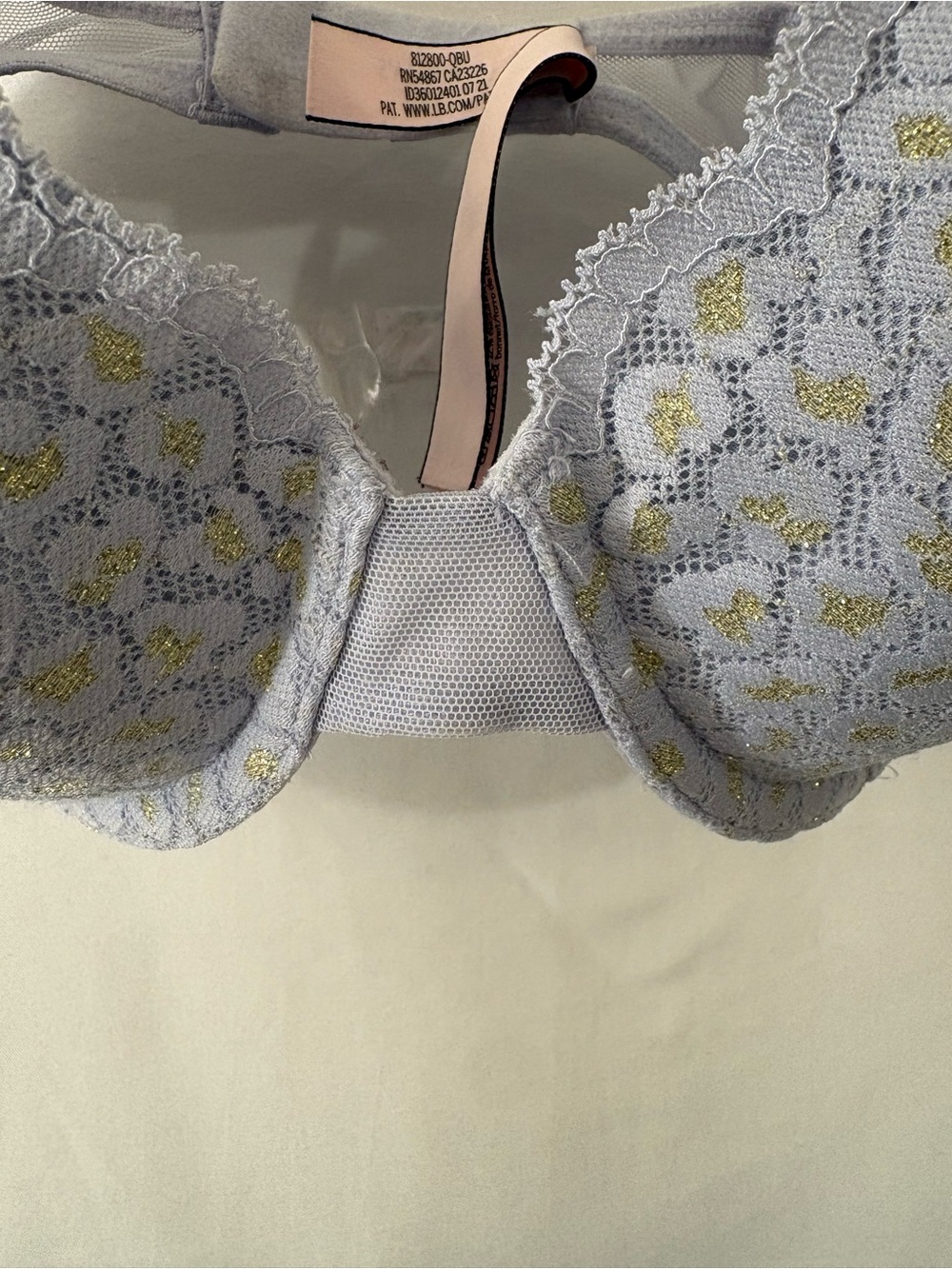 Light Lavender with Gold Floral Lace Push-Up Bra - Women Intimates